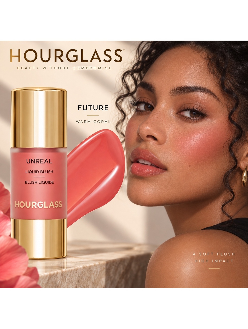 Hourglass Unreal Liquid Blush in Future – Warm Coral • New in Box